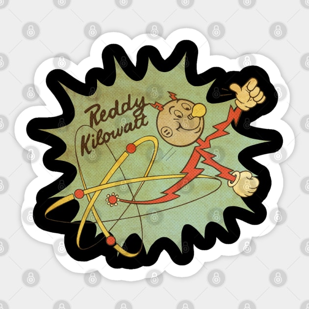 Vintage Reddy Kilowatt Sticker by looksart